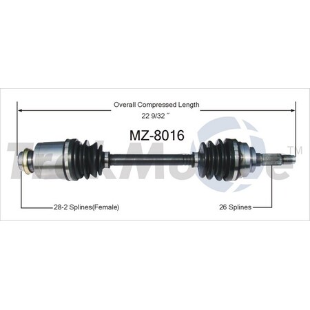 Surtrack Axle Cv Axle Shaft, Mz-8016 MZ-8016